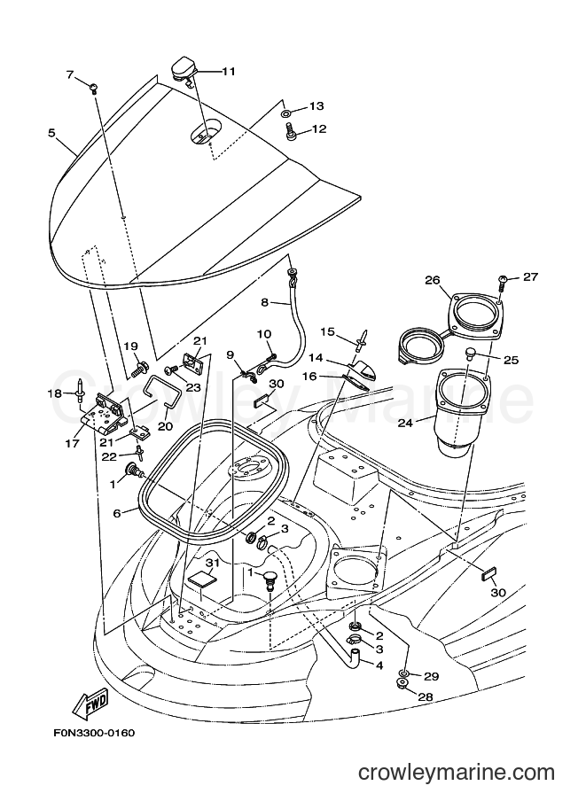 Yamaha Motors JET FOR WB800 (67UB) [020] - ENGINE HATCH 2