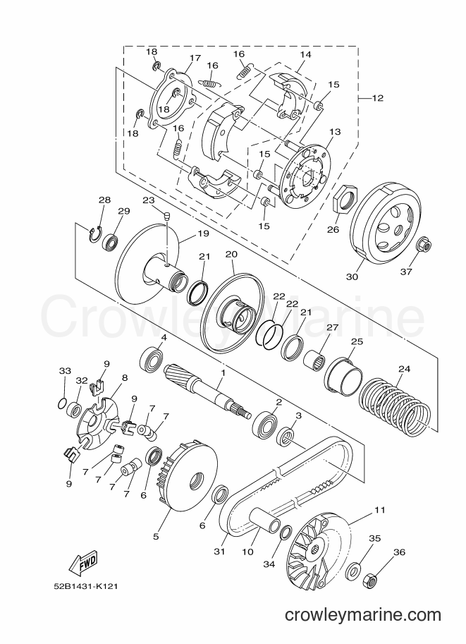 2012 Scooter XC115S - XC115S (52B4) [010] - CLUTCH