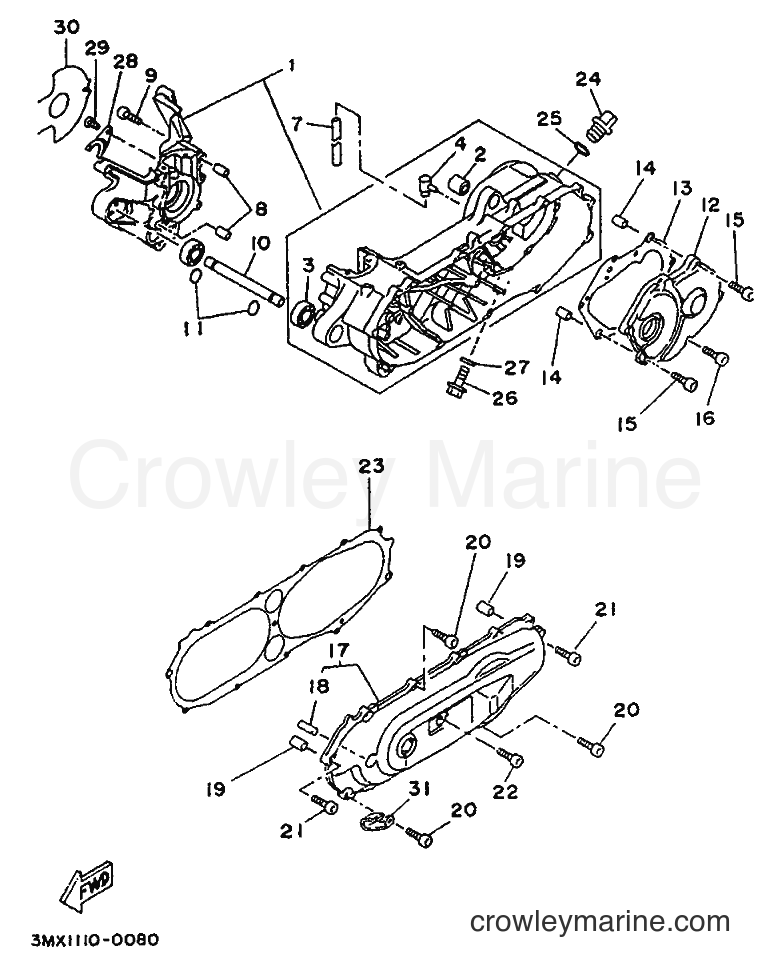 1994 Scooter CW50 - CW50 (4LJ1) [999] - CRANKCASE