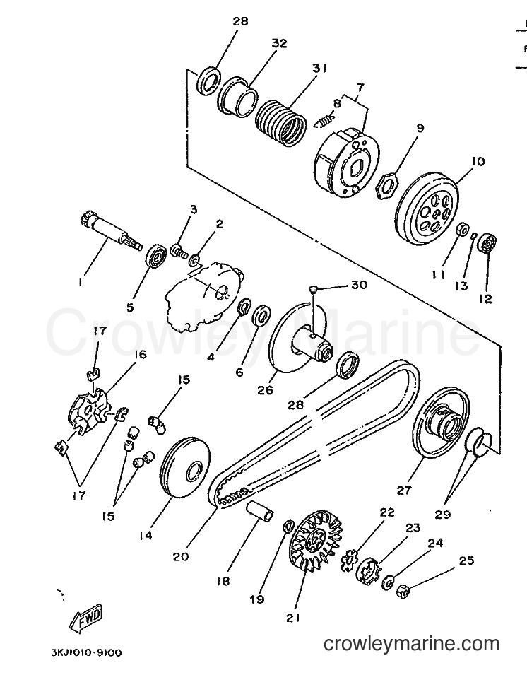 1995 Scooter YE80 - YE80 (4MU3) [999] - CLUTCH