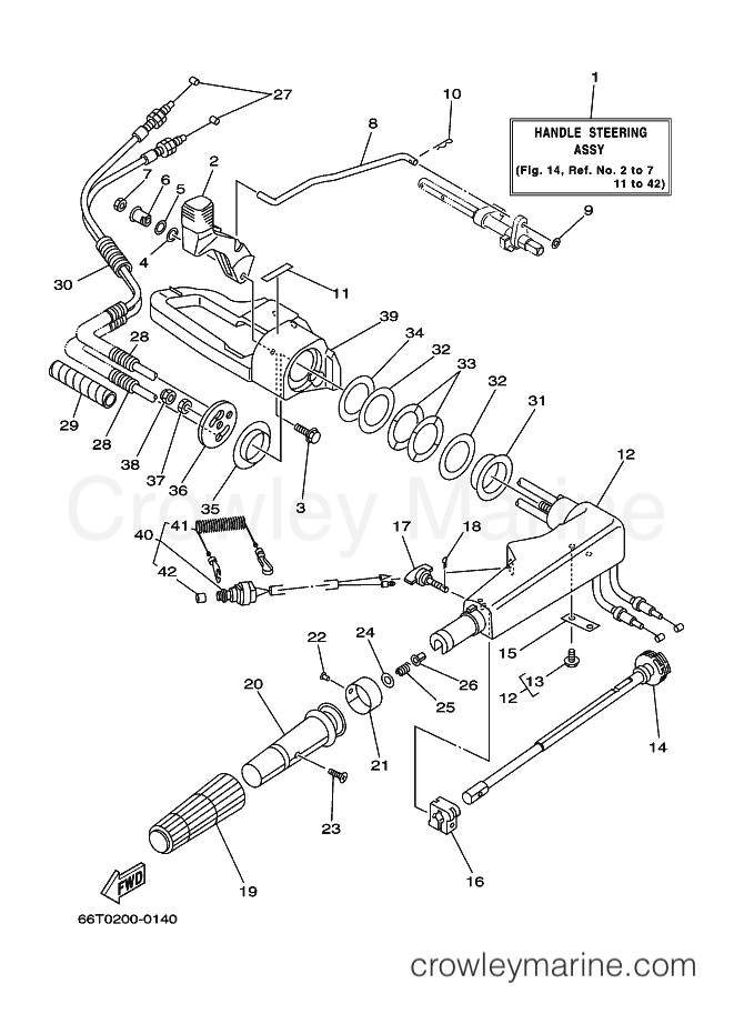 Yamaha Motors (E)40X (66T) [180] - STEERING