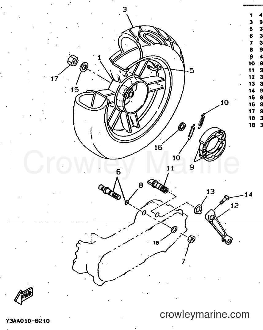 1997 Scooter CW50 - CW50 (4VV9) [999] - REAR WHEEL