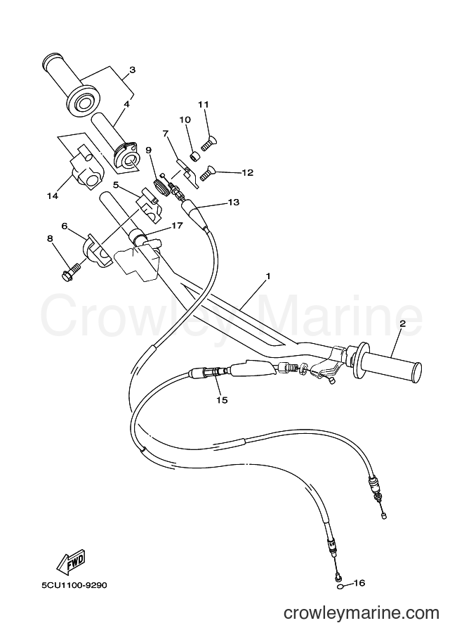 1999 Dirt Bike YZ250 - YZ250 (5CU2) [030] - STEERING HANDLE & CABLE