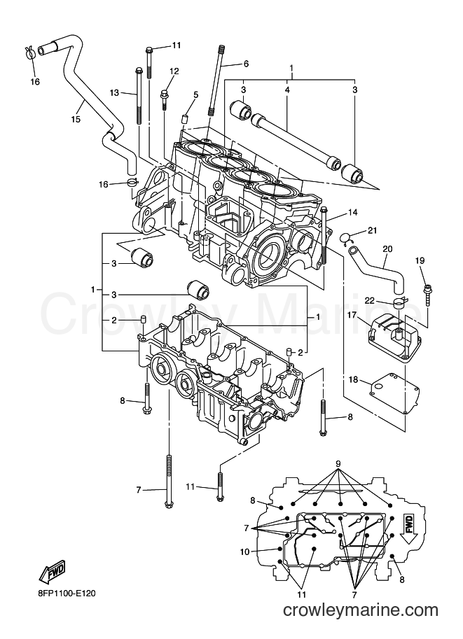 Yamaha Motors RX10 (8FP1) [020] - CRANKCASE