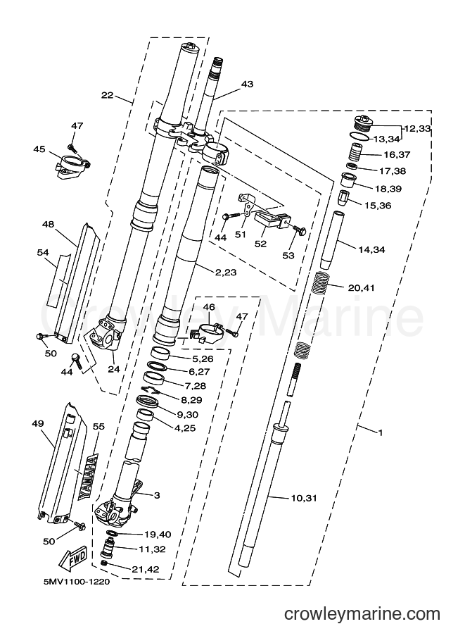 2001 Dirt Bike YZ125 - YZ125 (5MV2) [020] - FRONT FORK