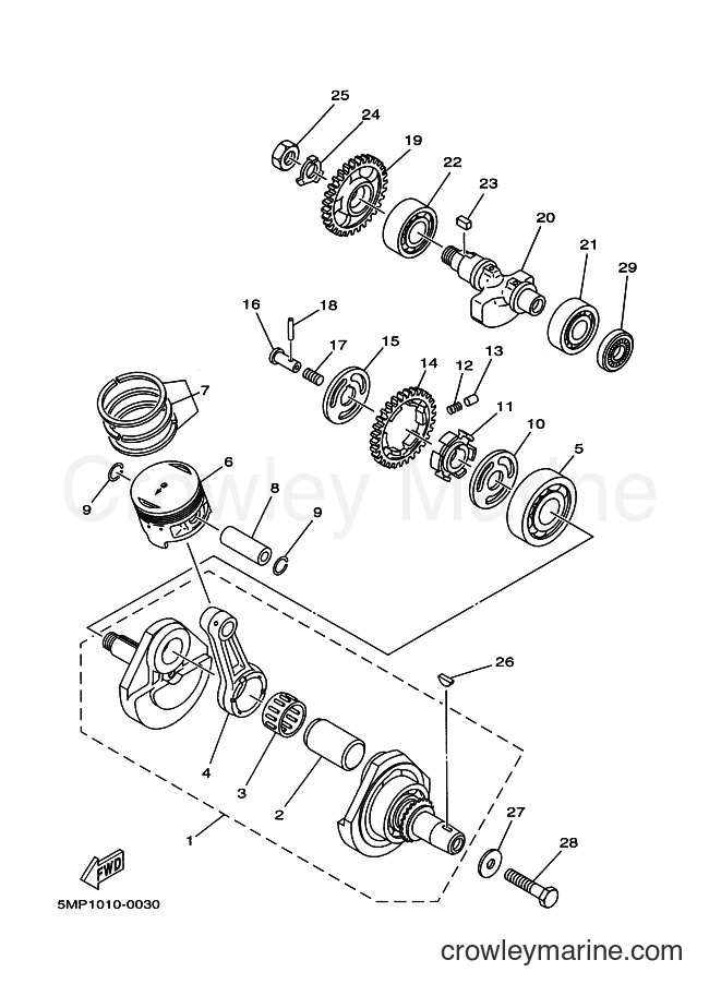 2001 Dirt Bike XT225 - XT225 (4BEX) [010] - CRANKSHAFT & PISTON