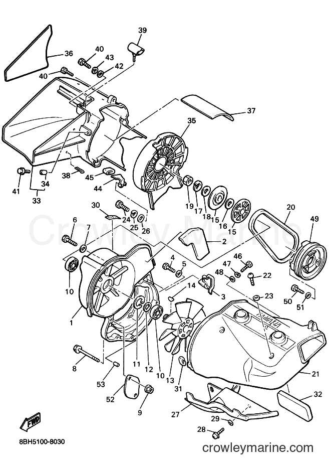 1999 Snowmobile PZ480LT - PZ480LT (8BH6) [020] - AIR SHROUD & FAN