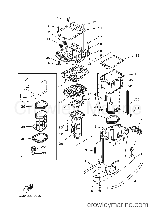 Yamaha Motors 200A (60H7) [250] - UPPER CASING