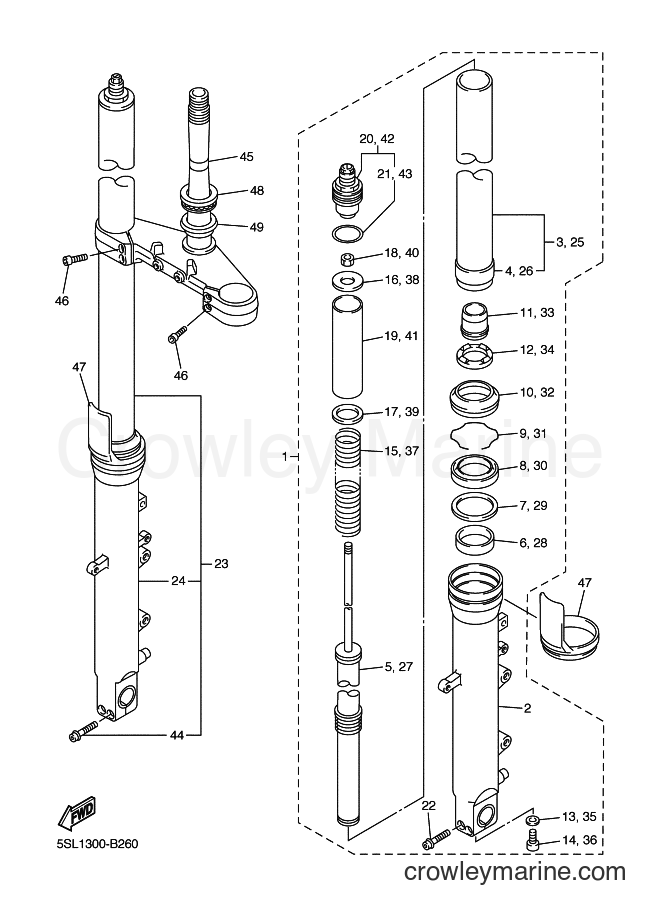 2007 Sport Bike YZF-R6S - YZF-R6S (4P66) [010] - FRONT FORK