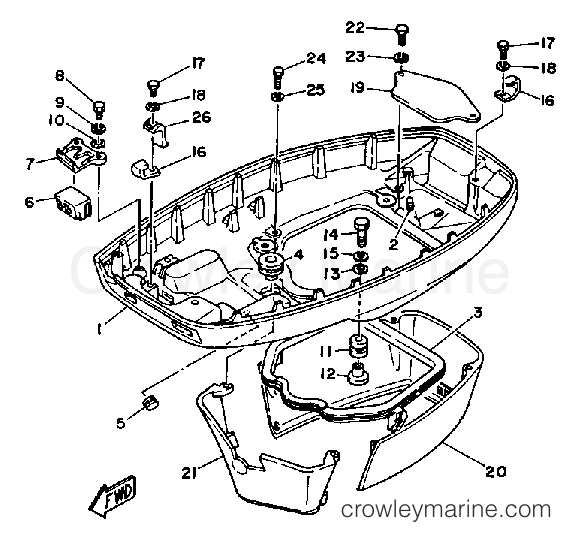 Yamaha Motors CV55ELF - BOTTOM COWLING