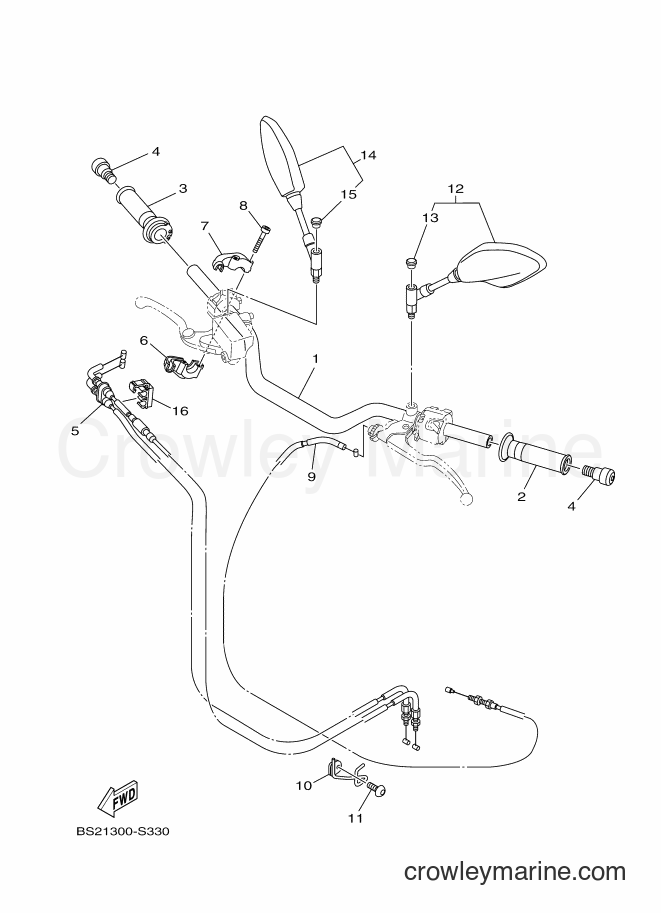 2017 Street Bike MTN850-A - MTN850-A (BS21) [050] - STEERING HANDLE & CABLE