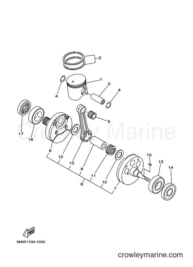 2003 Dirt Bike YZ250 - YZ250 (5UP2) [020] - CRANKSHAFT & PISTON