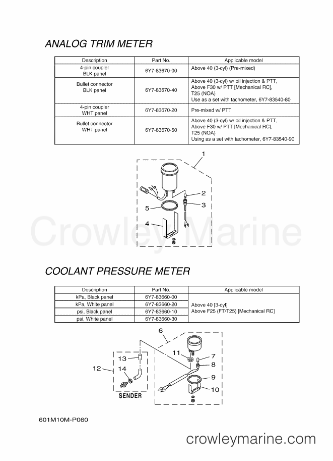 Yamaha Motors RIGGING METER-2015 (601M) [010] - METER 6