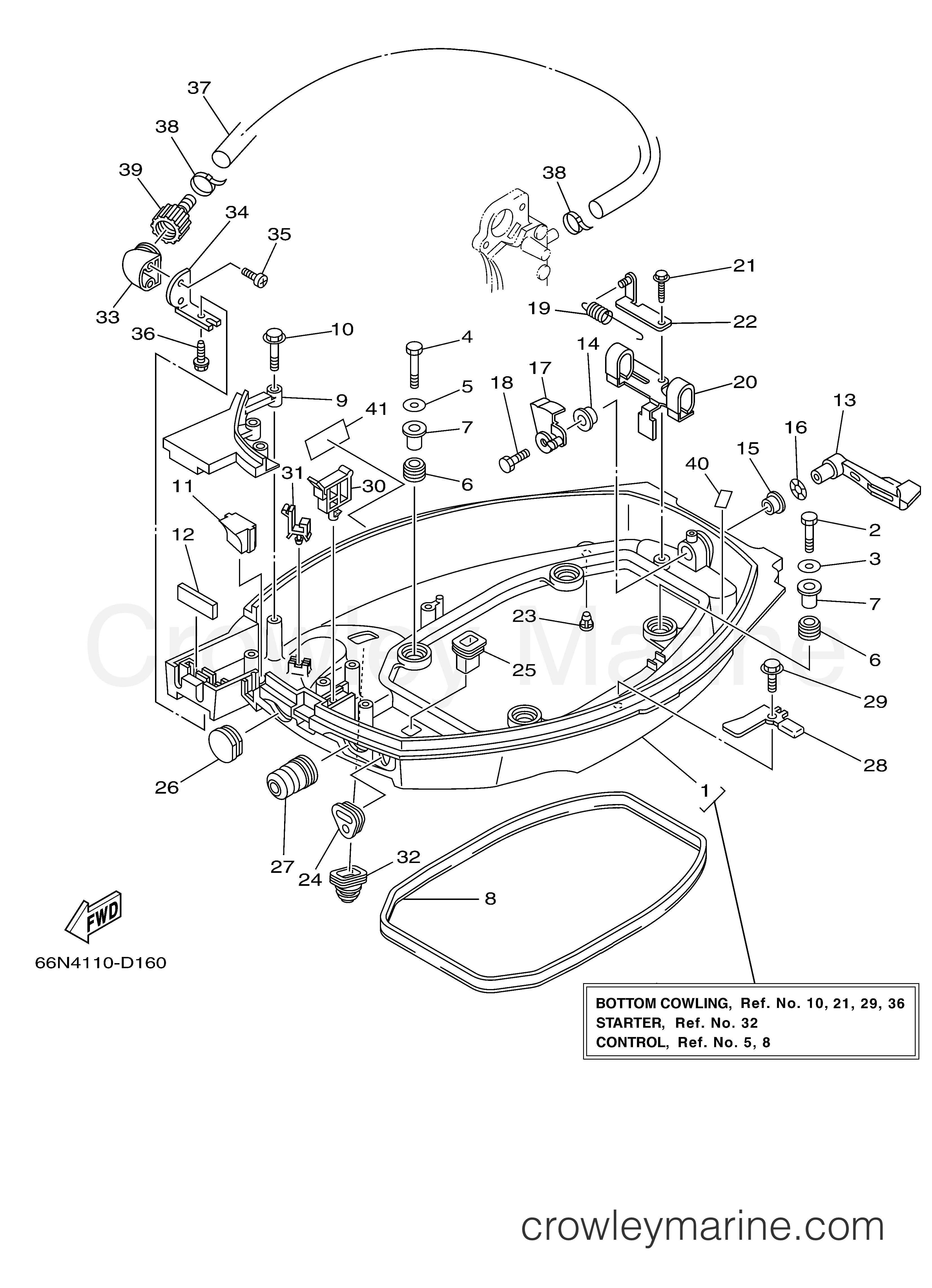 Yamaha Motors F9.9ELR2K - BOTTOM COWLING