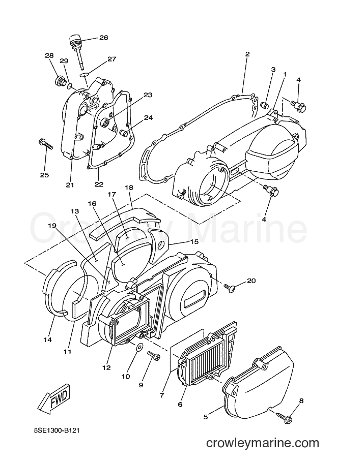 2012 Scooter VP250 - VP250 (5B29) [020] - CRANKCASE COVER 1