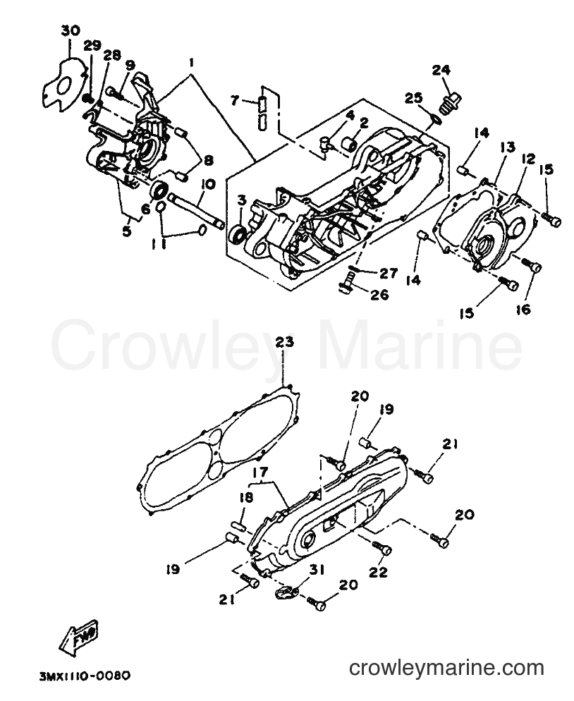1992 Scooter CW50 - CW50 (4BX2) [999] - CRANKCASE