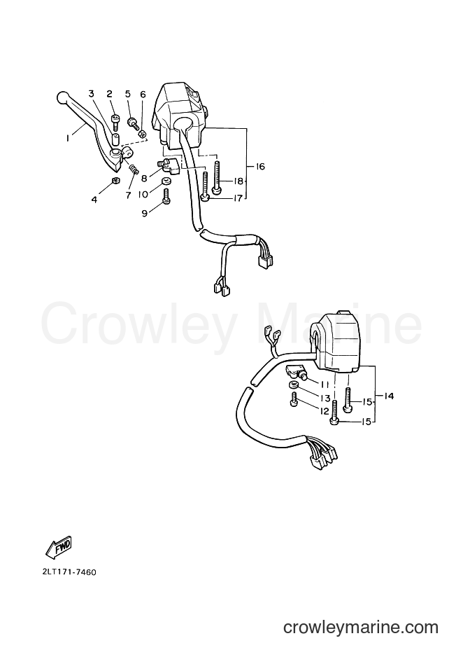 Yamaha Motors VMX12 (3JPR) [020] - HANDLE SWITCH & LEVER