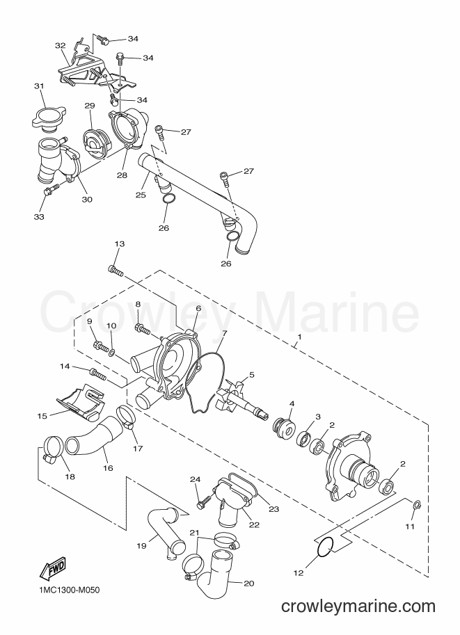 2014 Sport Bike FJR1300A - FJR1300A (1MCD) [010] - WATER PUMP