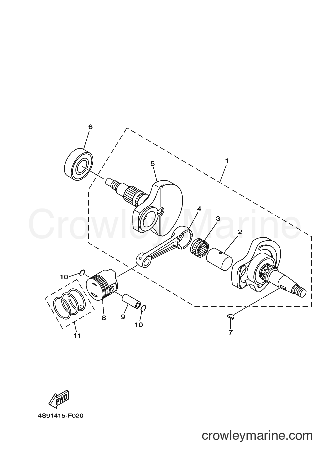 2013 Scooter T110C - T110C (40B6) [010] - CRANKSHAFT & PISTON
