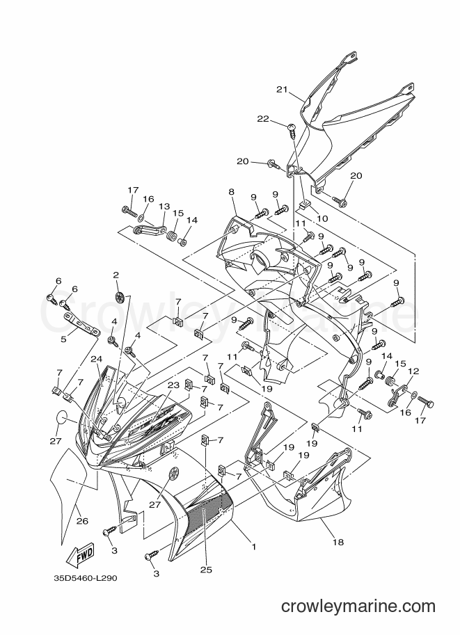 Yamaha Motors T115LE (35D5) [010] - LEG SHIELD