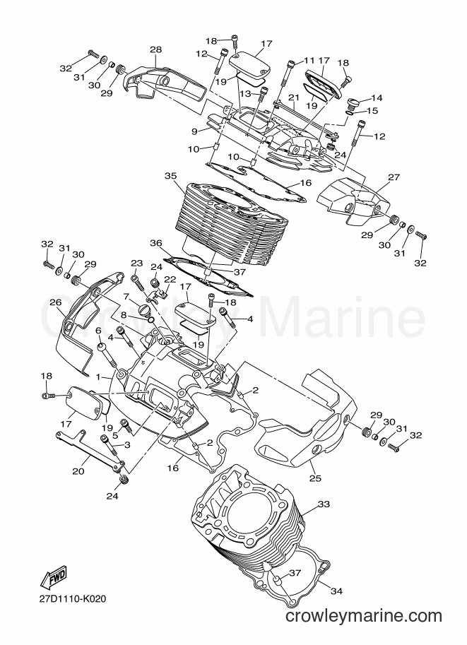 Yamaha Motors XVS13CA (27D3) [010] - CYLINDER