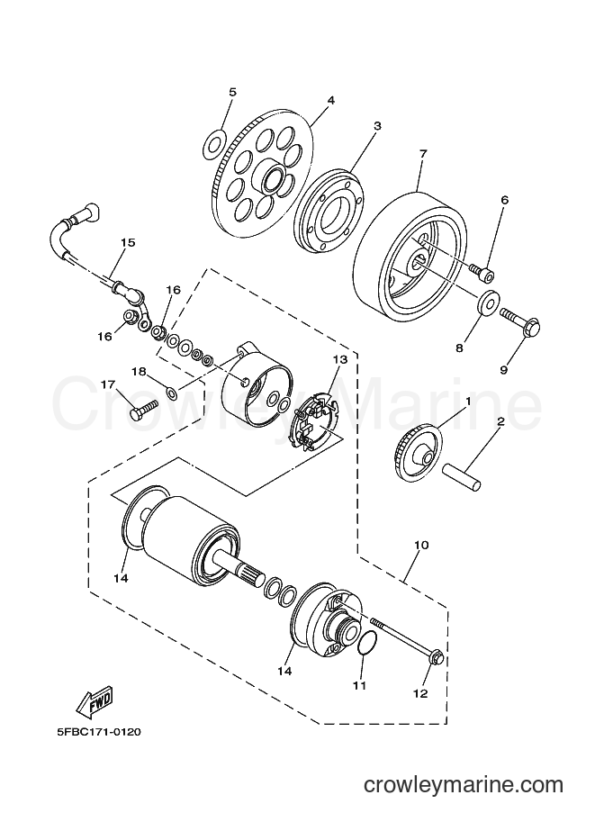 Yamaha Motors XVS650 (5FBF) [010] - STARTER CLUTCH