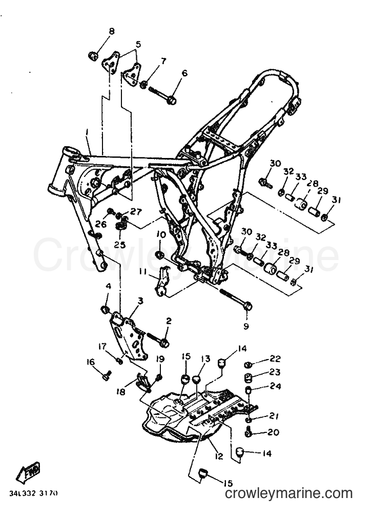 1986 Dirt Bike XT600 - XT600 (43F) [999] - FRAME