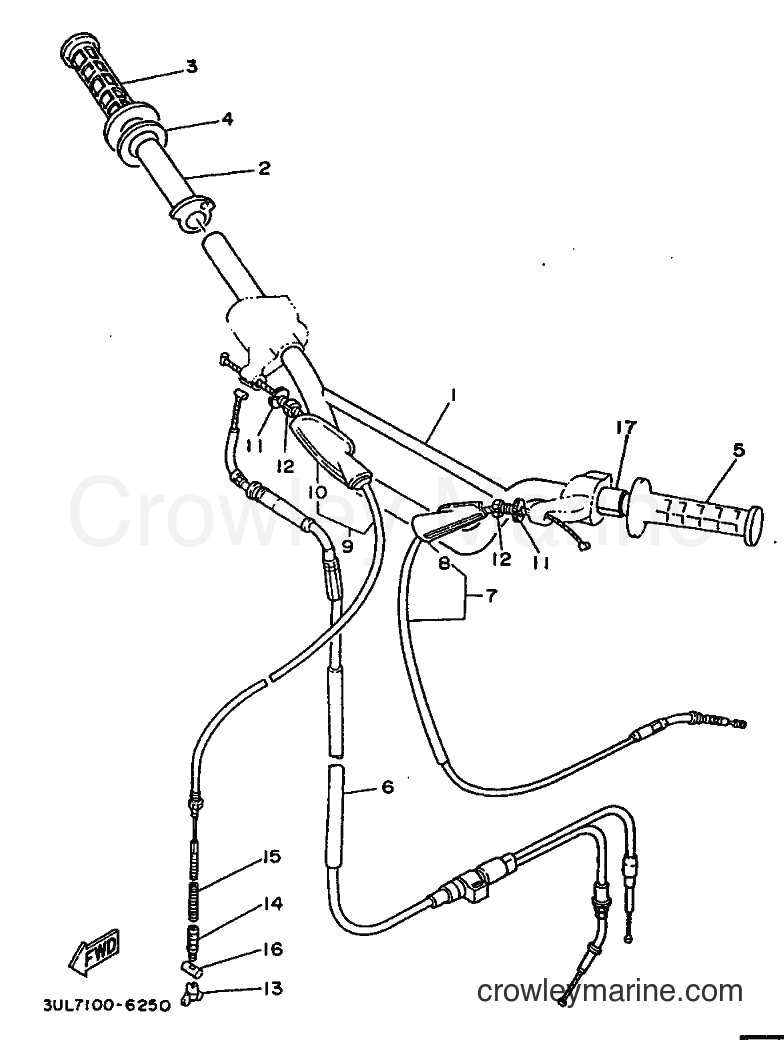 1996 Dirt Bike RT100 - RT100 (3UL7) [030] - STEERING HANDLE & CABLE