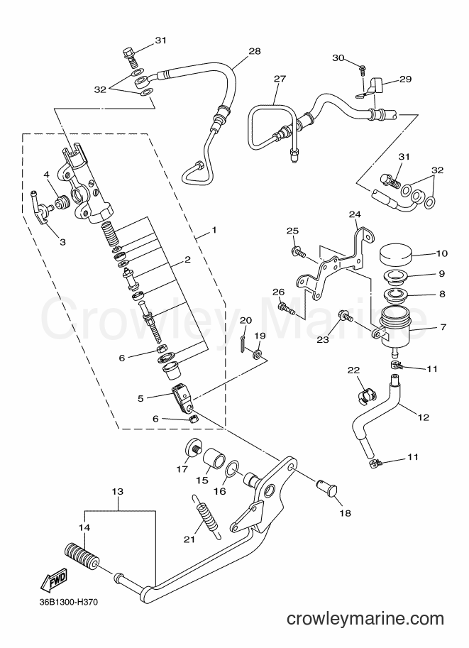 Yamaha Motors XJ6SA (36D1) [040] - REAR MASTER CYLINDER