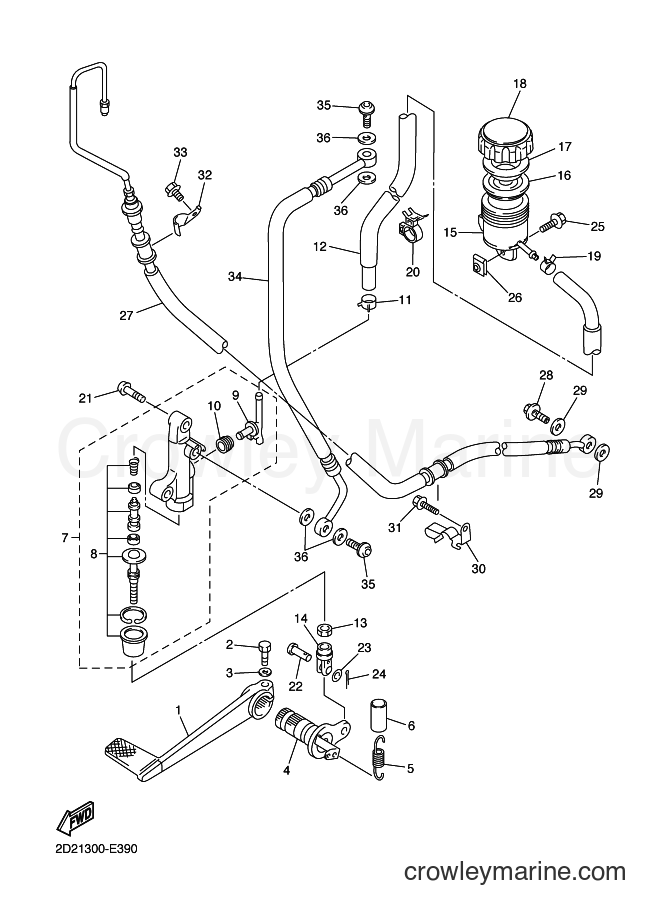 2007 Sport Bike FJR1300AS - FJR1300AS (2D2C) [010] - REAR MASTER CYLINDER