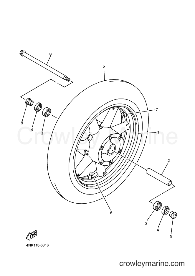 Yamaha Motors XVZ1300A (4YP1) [050] - FRONT WHEEL