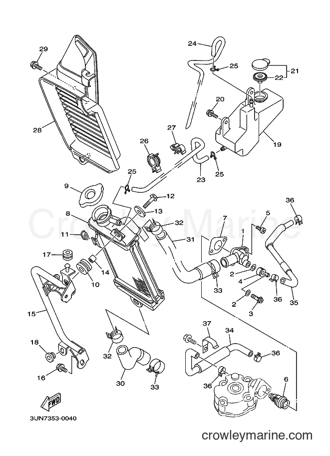 2000 Scooter DT50LC - DT50LC (3UN7) [010] - RADIATOR & HOSE
