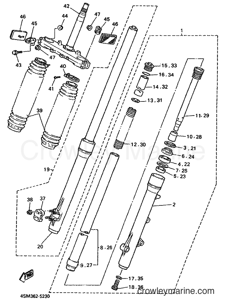 1996 Dirt Bike XT500E - XT500E (4SM2) [010] - FRONT FORK