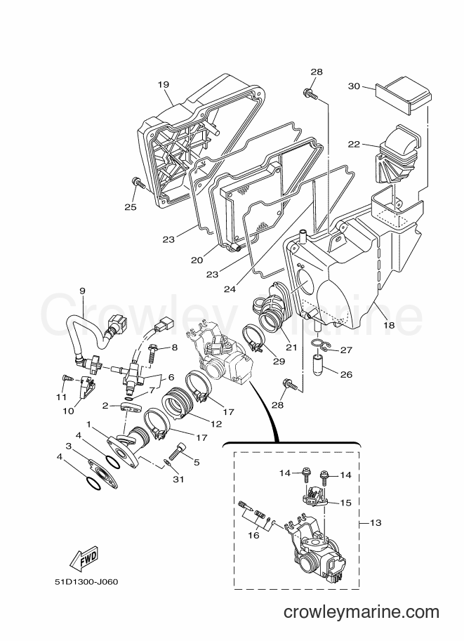 2014 Street Bike YBR125ED - YBR125ED (51D3) [050] - INTAKE