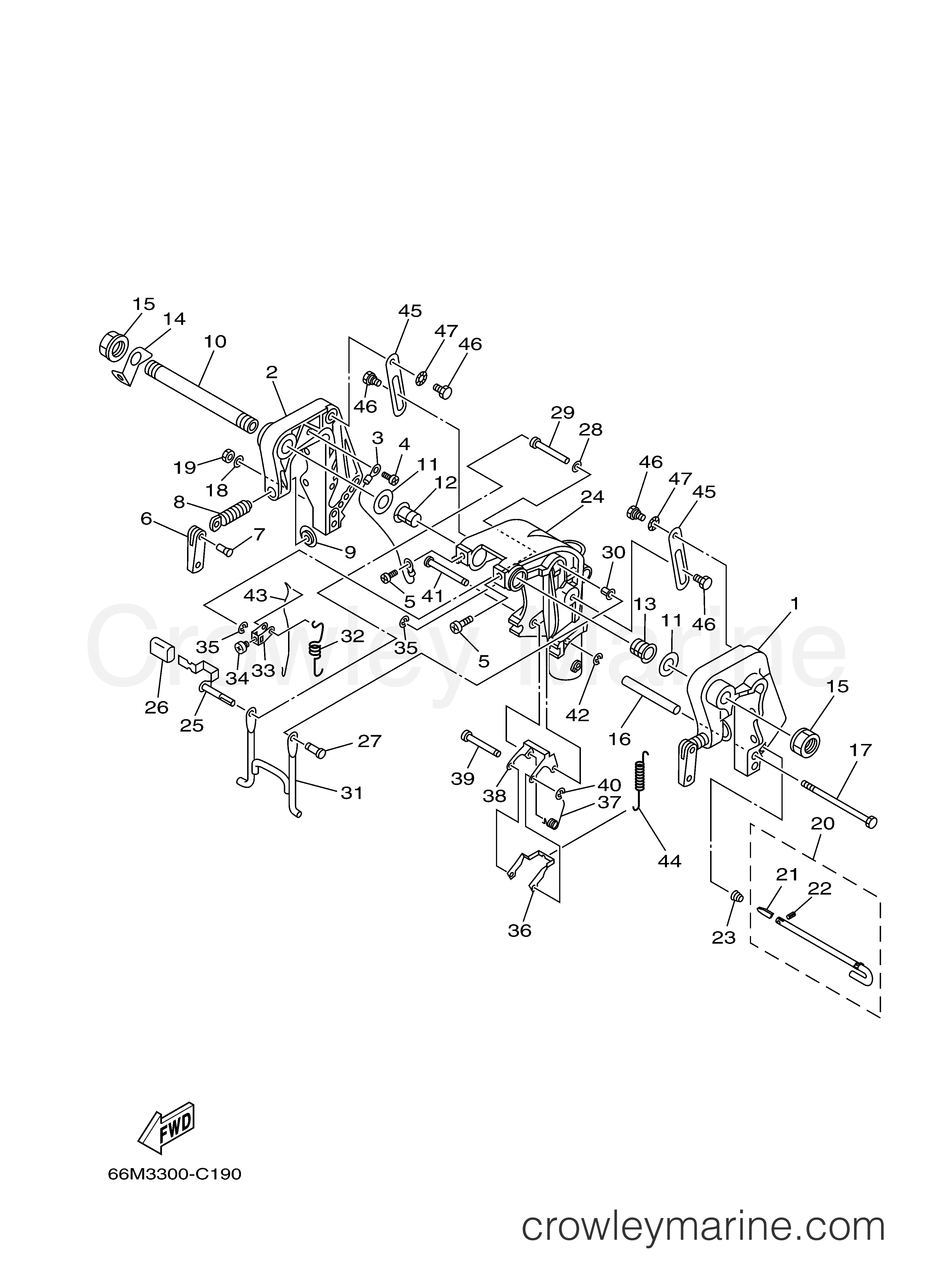 Yamaha Motors F9.9MSH2D - BRACKET 1