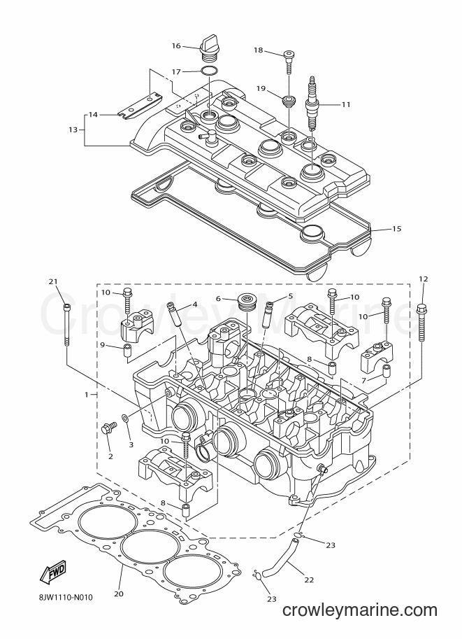 Yamaha Motors SRV10MS2 (8KT2) [010] - CYLINDER HEAD