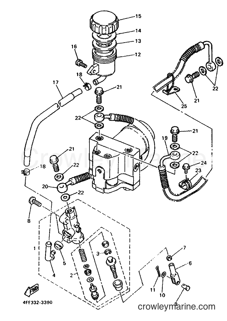 1993 Street Bike GTS1000A - GTS1000A (4FV2) [010] - REAR MASTER CYLINDER
