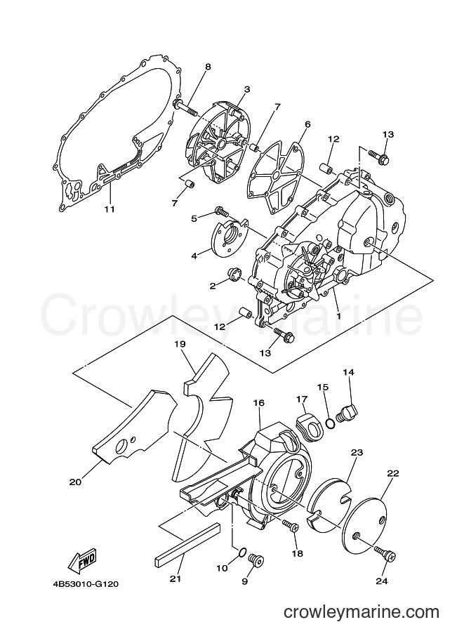2012 Maxi-Scooter XP500 - XP500 (1UD2) [010] - CRANKCASE COVER 1