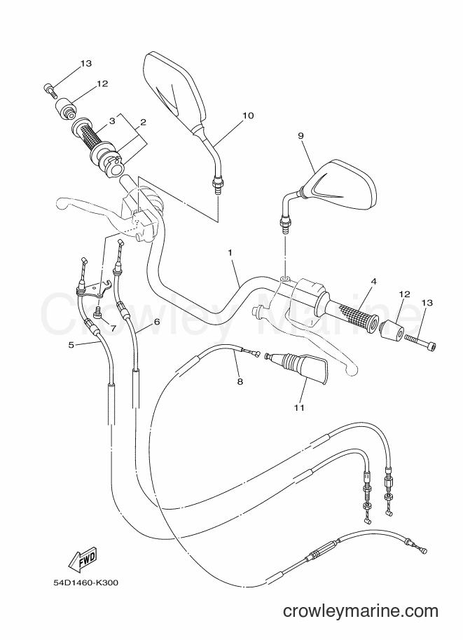 2013 Street Bike SX-4 - SX-4 (54D3) [010] - STEERING HANDLE & CABLE