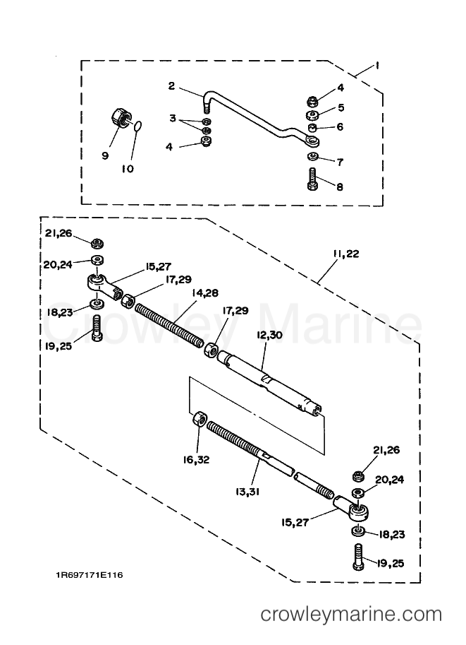 Yamaha Motors 55B (697) [030] - STEERING GUIDE ATTACHMENT