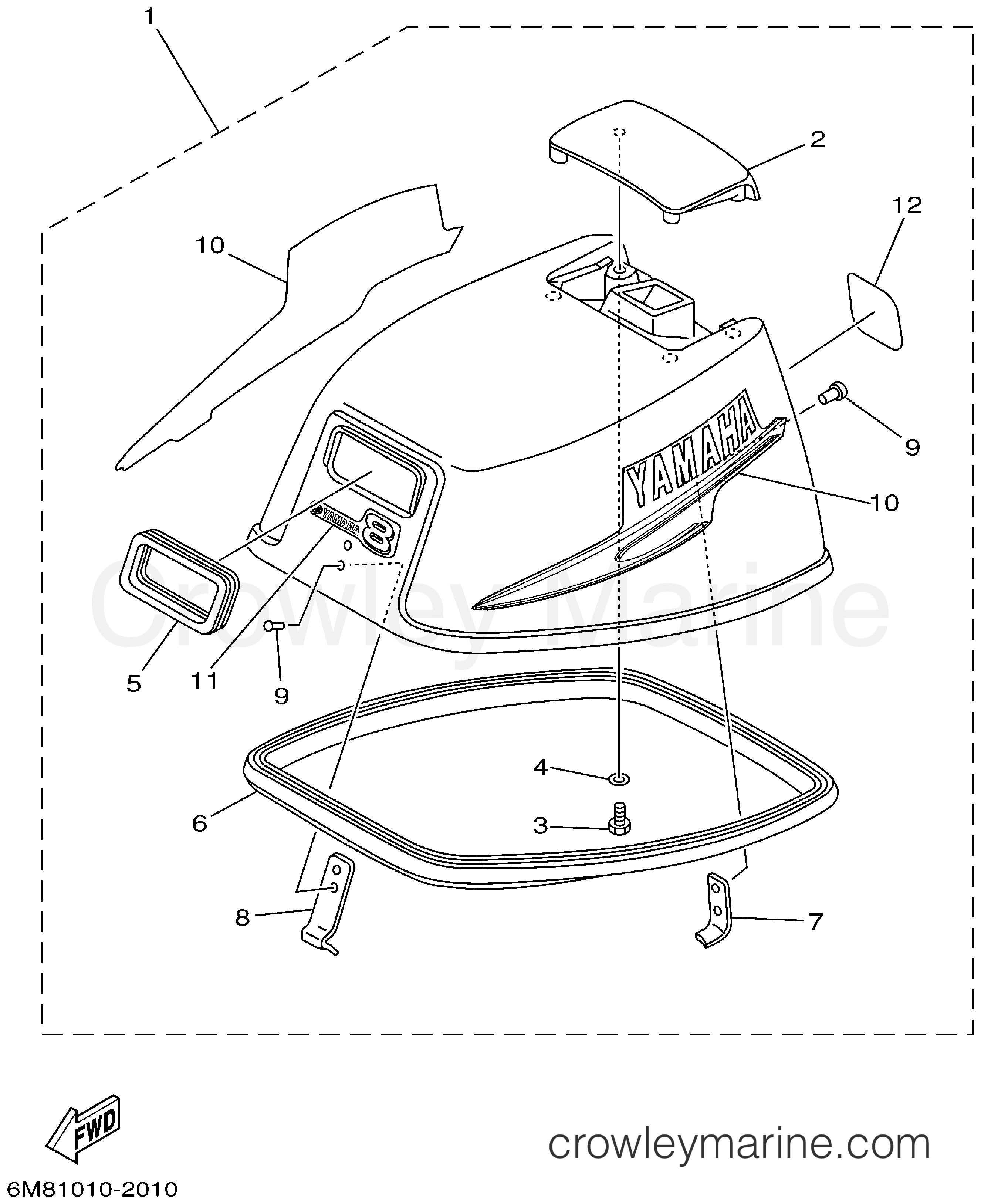 Yamaha Motors 8MSHA - TOP COWLING