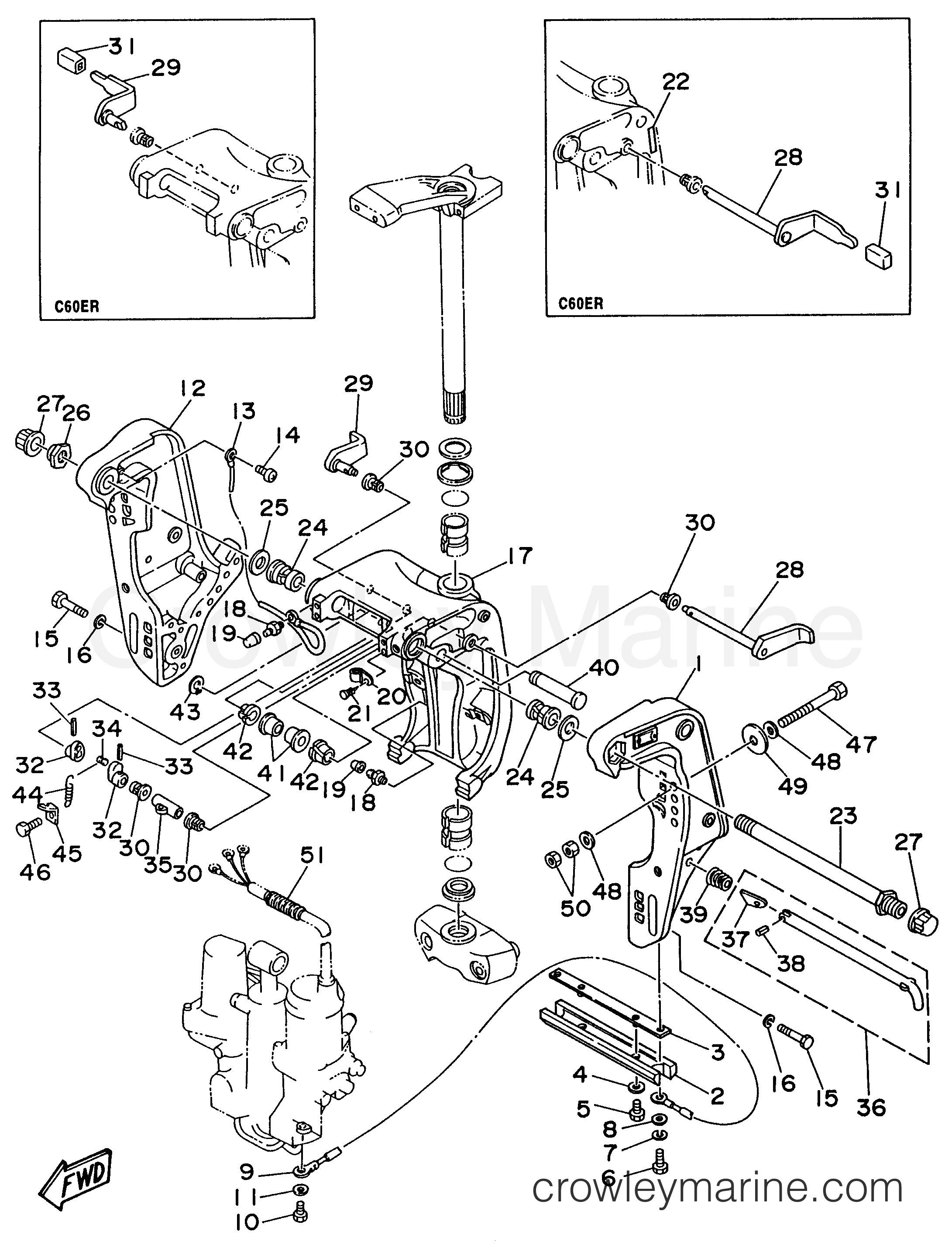 Yamaha Motors C60TLRU - BRACKET 1