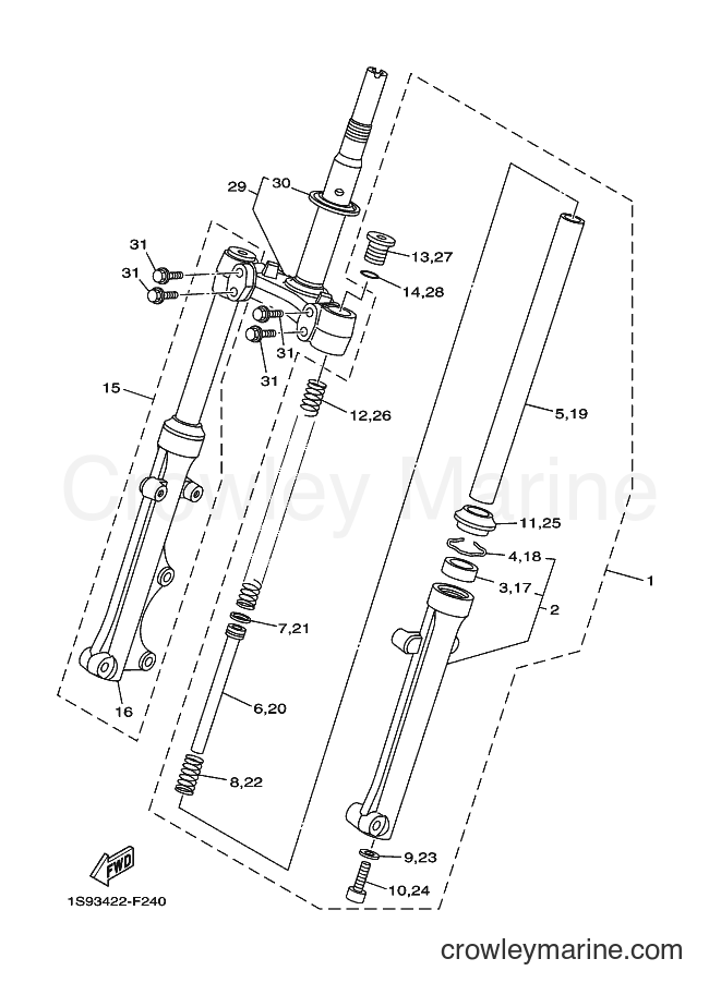 Yamaha Motors T135SEC (1S94) [010] - FRONT FORK