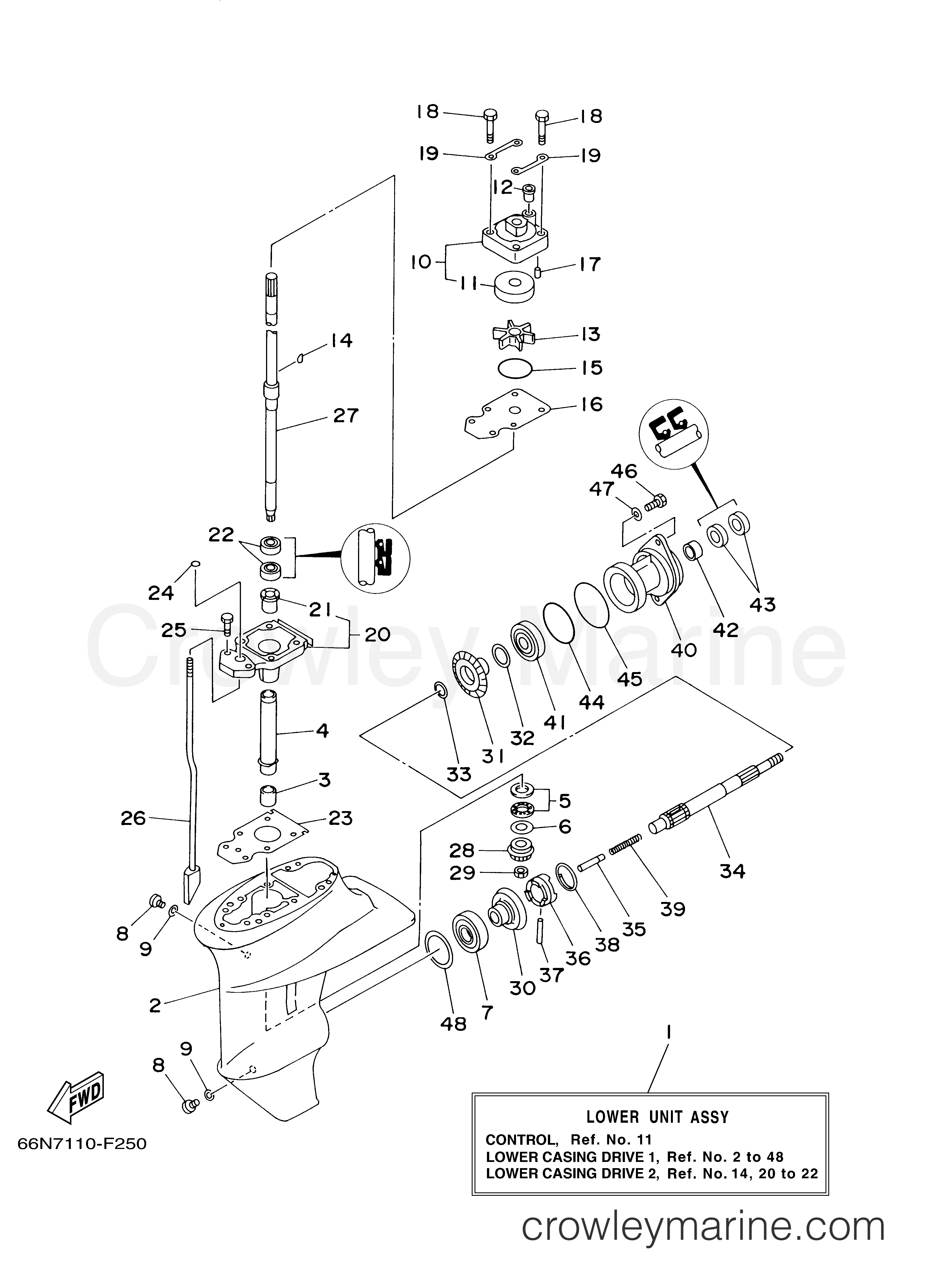 Yamaha Motors F9.9MSH2K - LOWER CASING DRIVE 1
