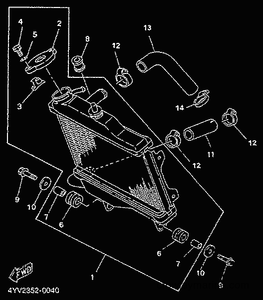 2000 Scooter TZR50 - TZR50 (4YV2) [000] - RADIATOR & HOSE
