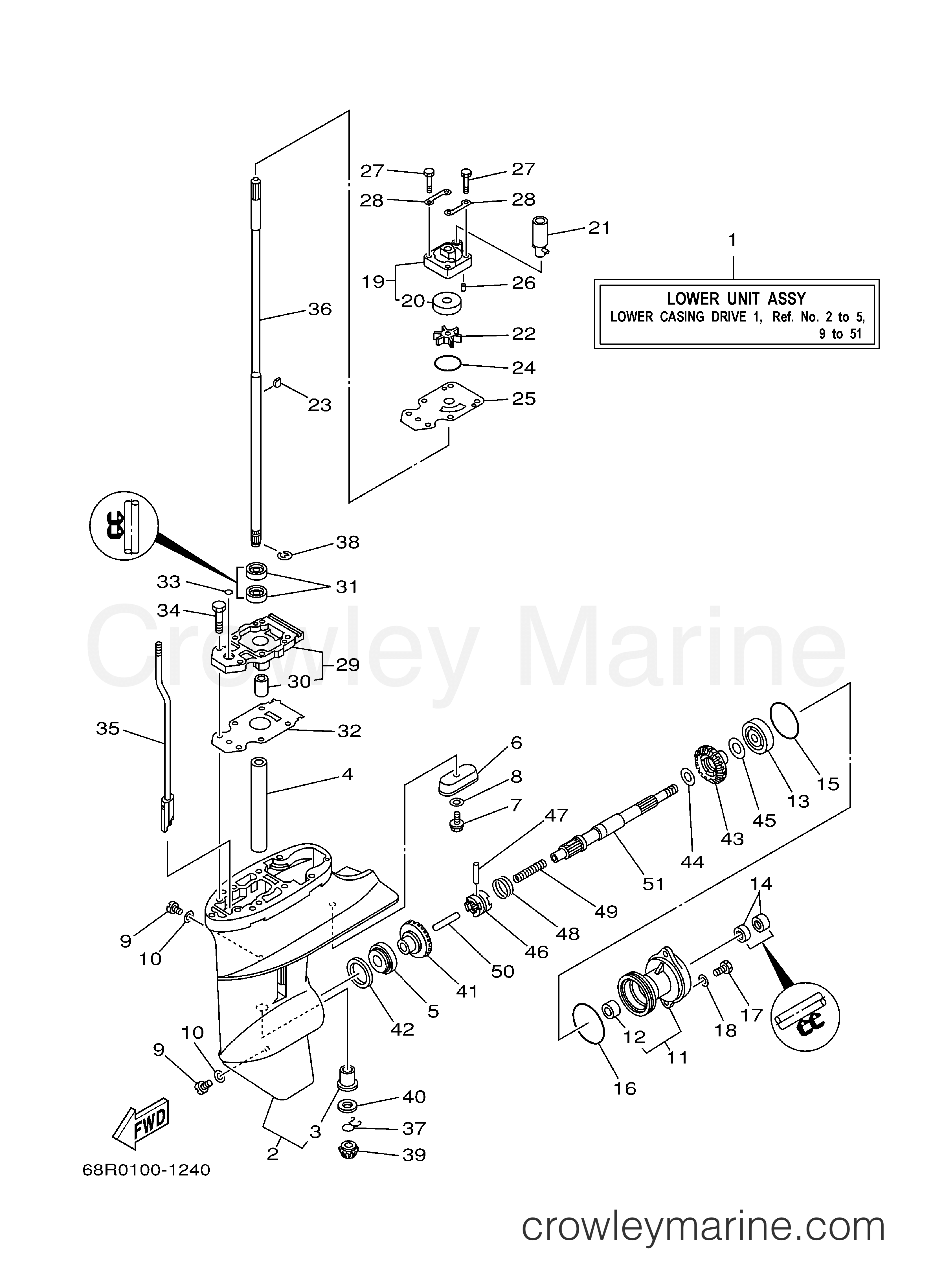Yamaha Motors F6AMSH - LOWER CASING DRIVE 1