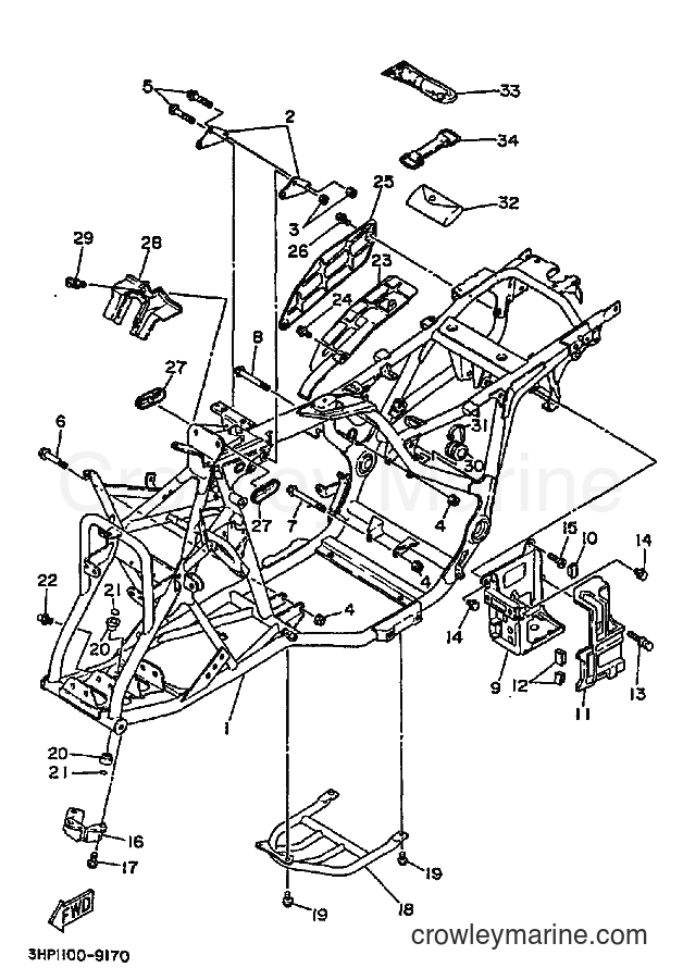 1989 ATV YFM350ER - YFM350ER (3HP1) [030] - FRAME