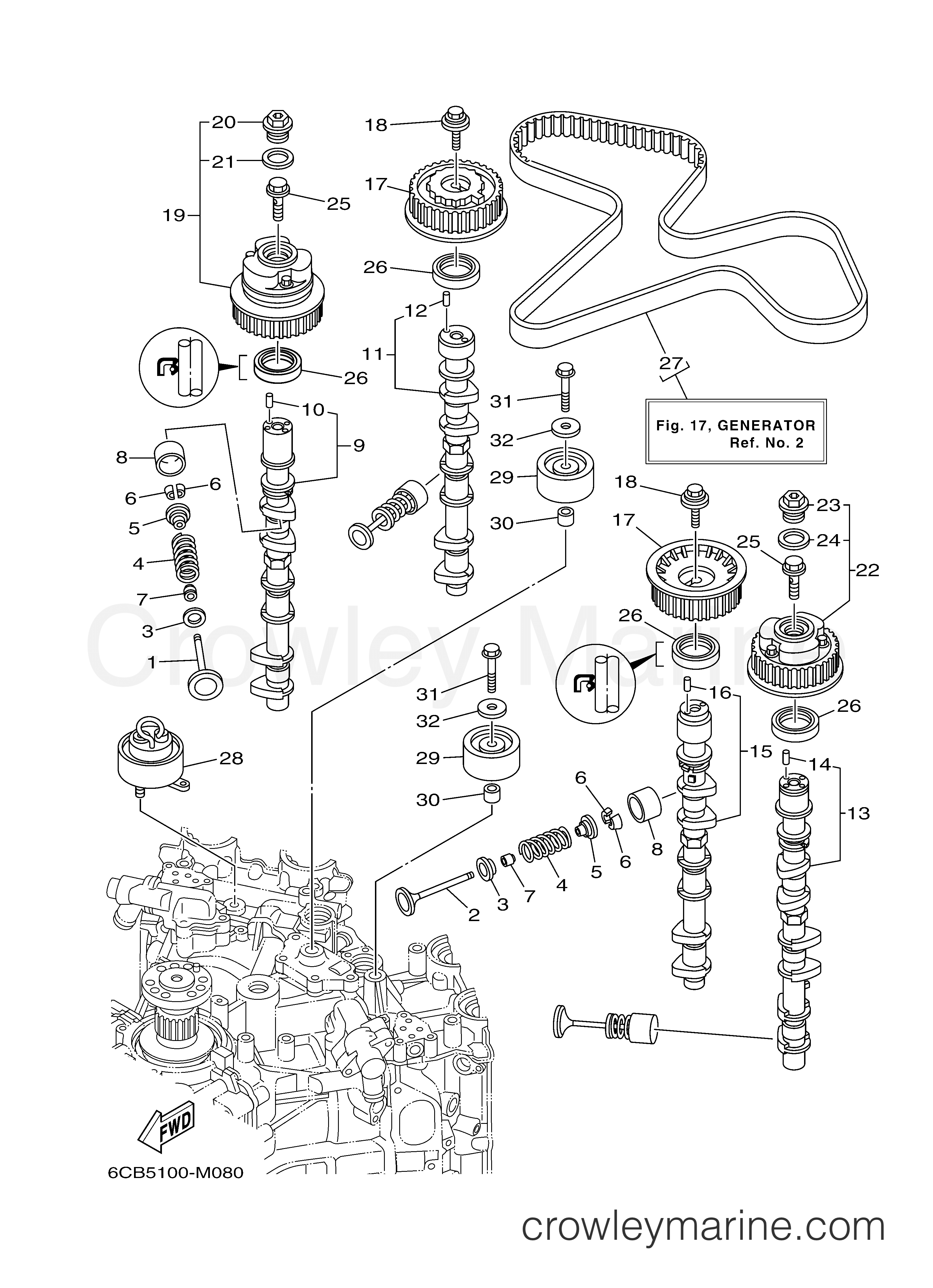 VALVE 2014 Yamaha Outboard 200hp VF200LA Crowley Marine