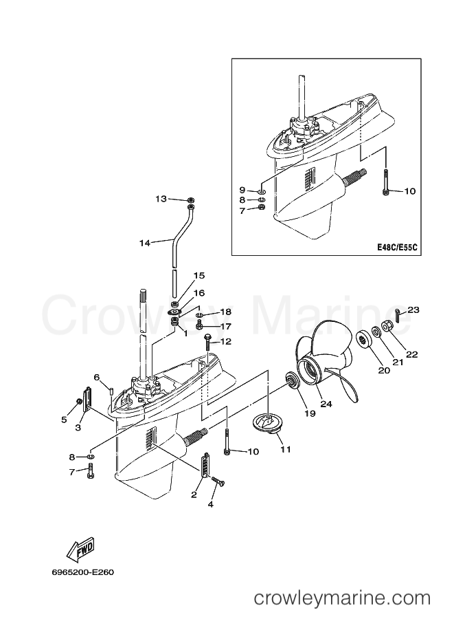 Yamaha Motors 55B (6976) [110] - LOWER CASING & DRIVE 3