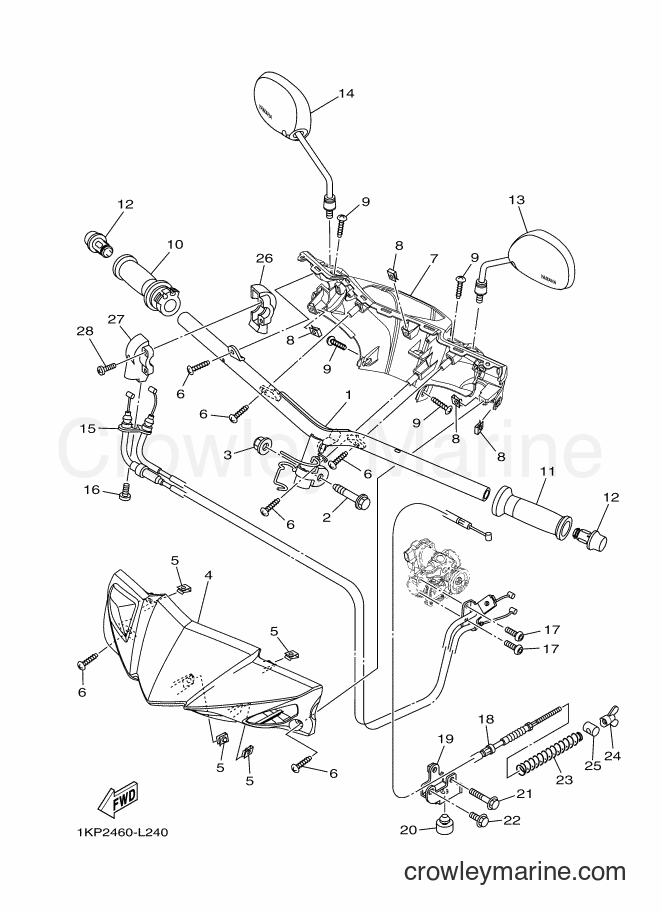 Yamaha Motors AL115FX (1KPA) [010] - STEERING HANDLE & CABLE